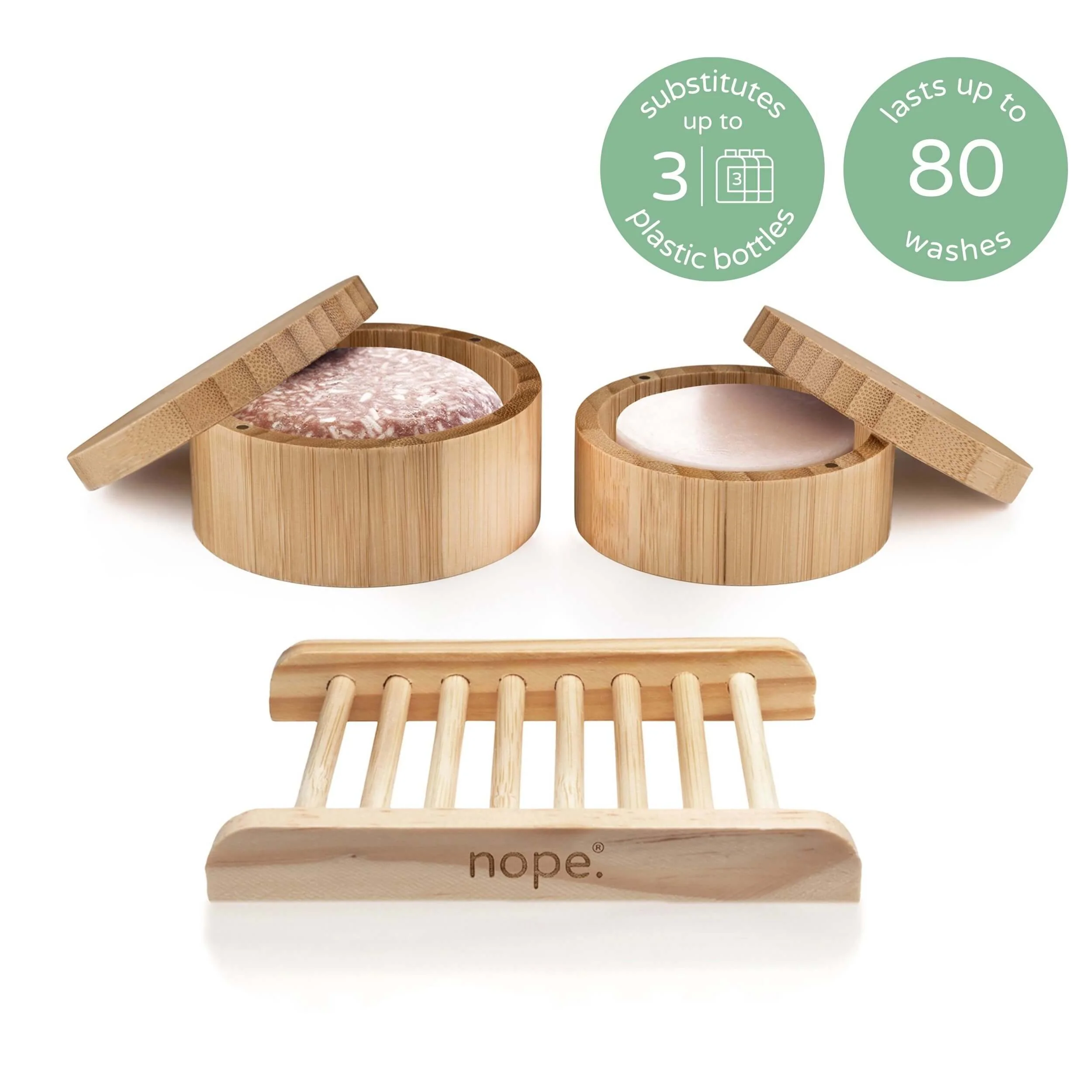 shampoo & conditioner bar bamboo gift set. - Image 3