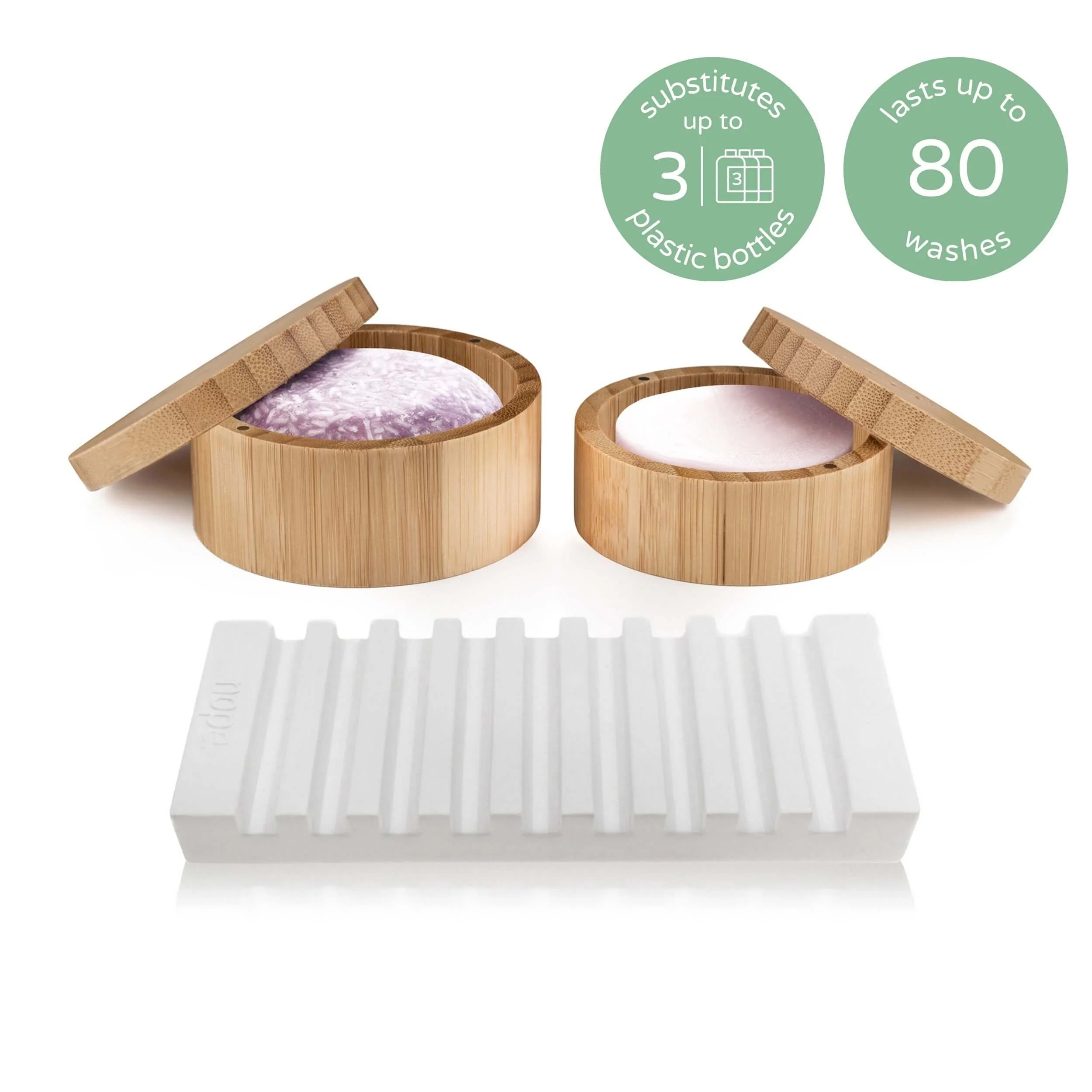 shampoo & conditioner bar fast dry bamboo gift set. - Image 4